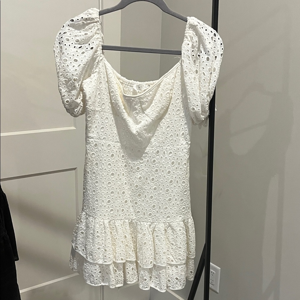 Astr White Eyelet Mini Dress